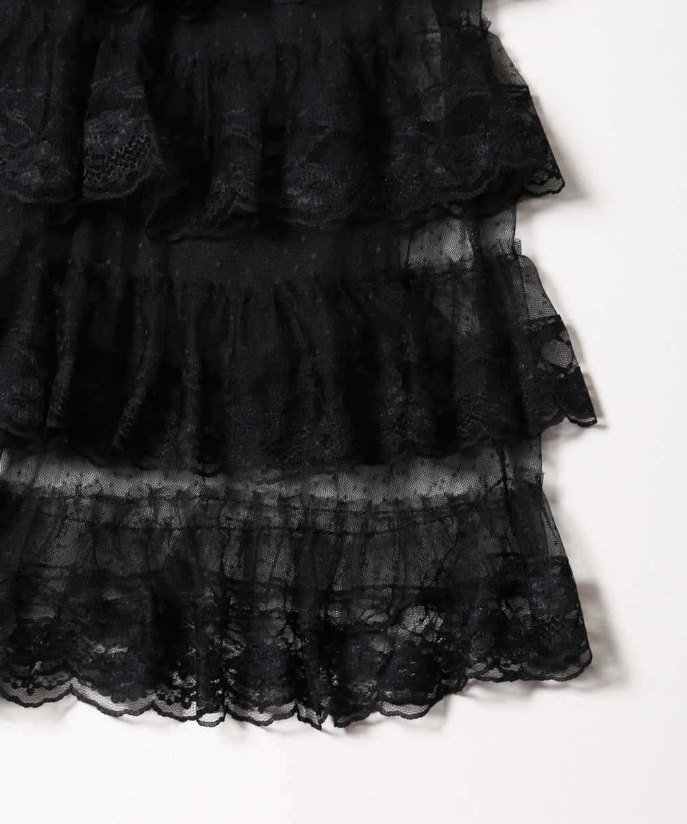 ボリュームレースロングスカート