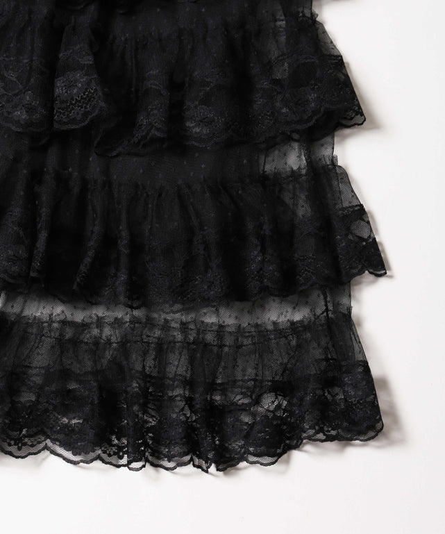 ボリュームレースロングスカート