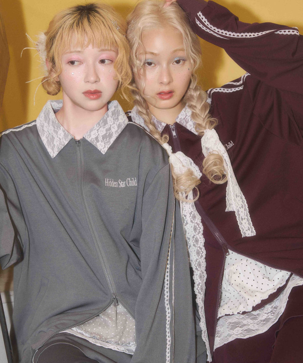 レース襟トラックジャケット