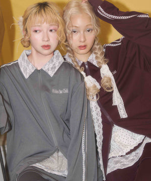 レース襟トラックジャケット