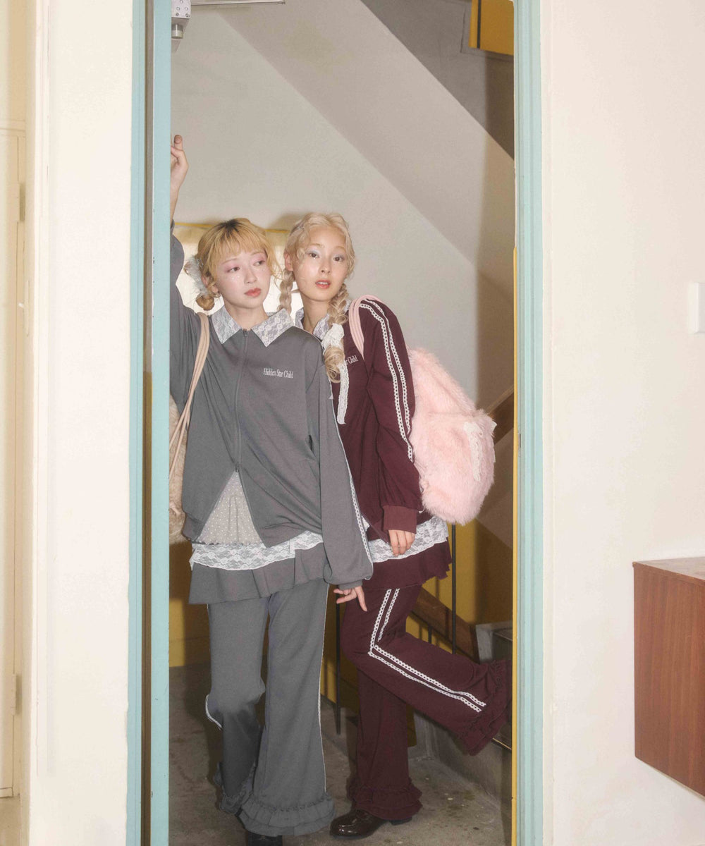 レース襟トラックジャケット