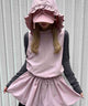 フリルフードワンピース/ピンク モデル：160㎝ F着用