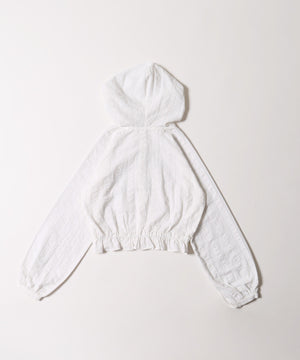 フリルフードシャツ