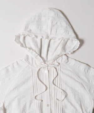 フリルフードシャツ