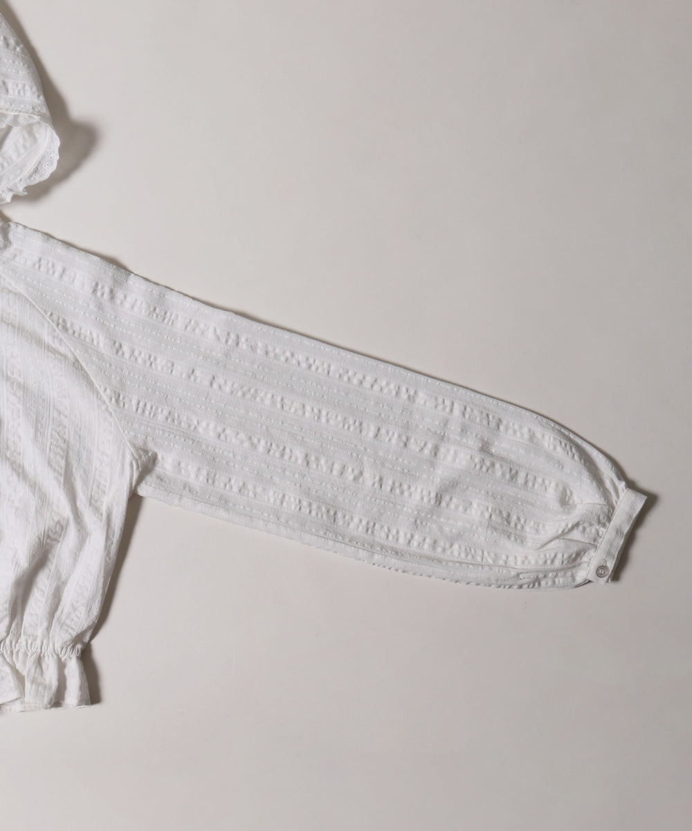 フリルフードシャツ