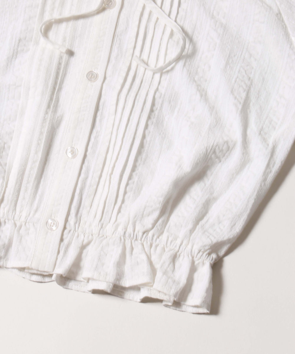 フリルフードシャツ