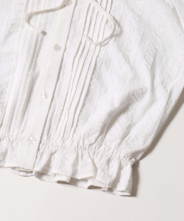 フリルフードシャツ