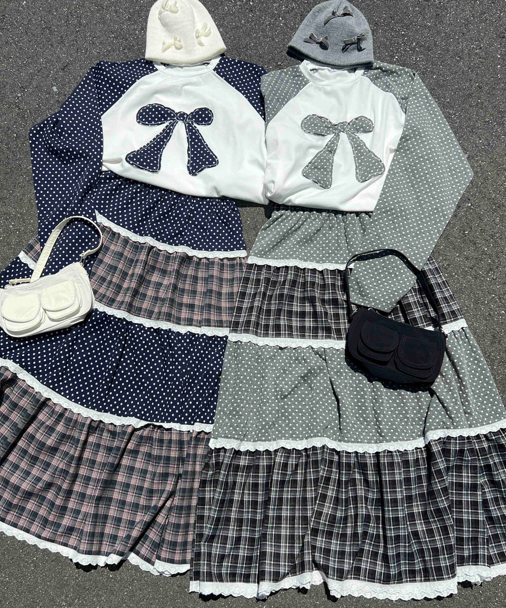 パッチワークティアードスカート