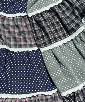 パッチワークティアードスカート