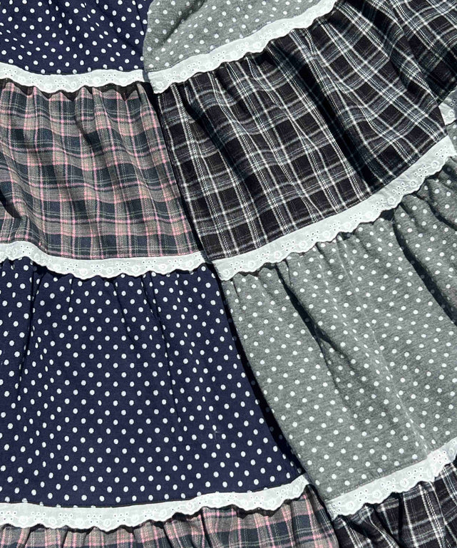 パッチワークティアードスカート