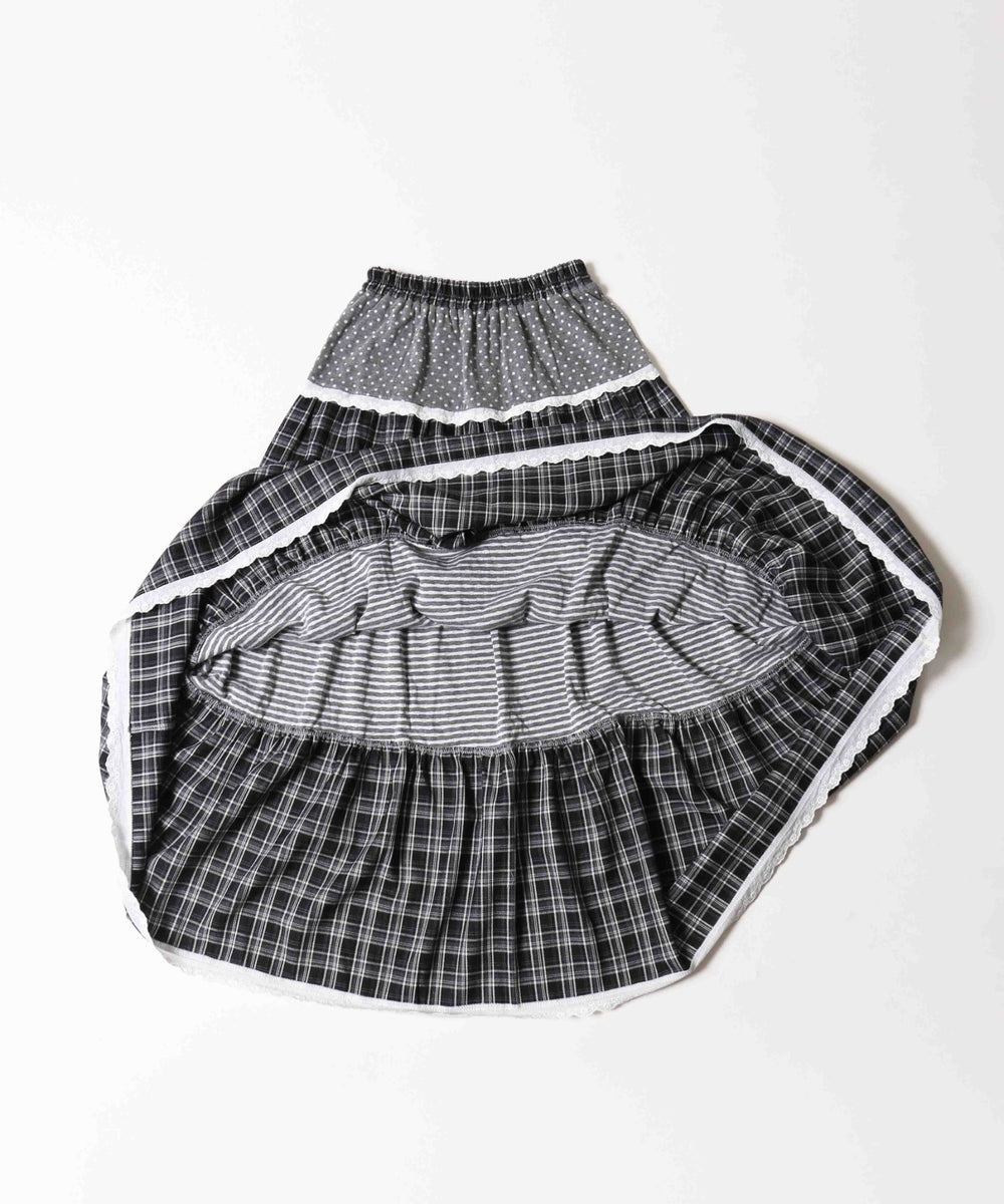 パッチワークティアードスカート