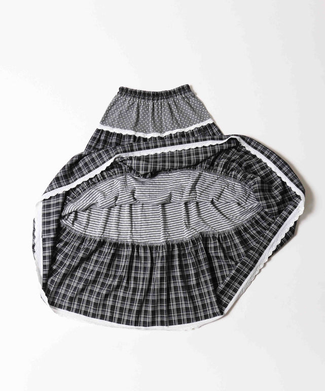 パッチワークティアードスカート