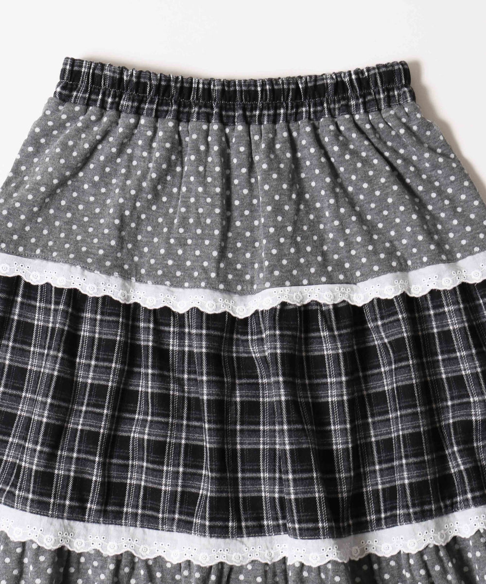 パッチワークティアードスカート