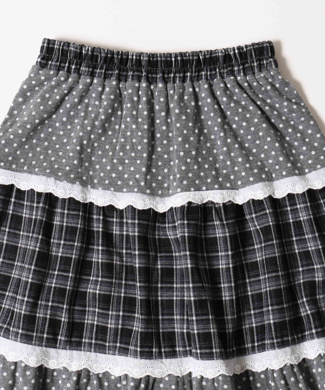 パッチワークティアードスカート