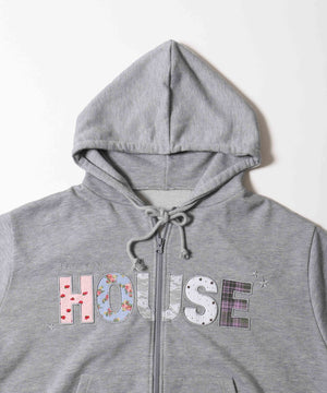 パッチワークロゴパーカー