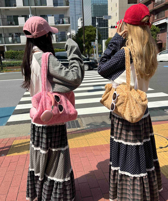 ドットラグランパッチワークロンT