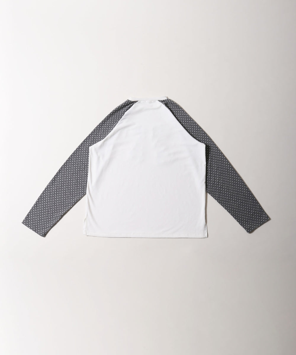 ドットラグランパッチワークロンT