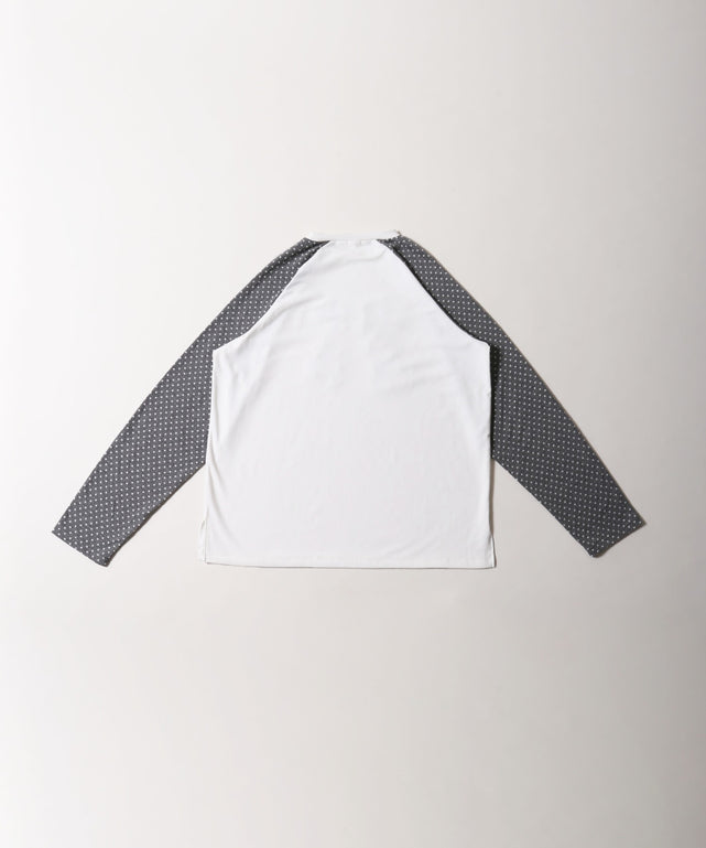 ドットラグランパッチワークロンT