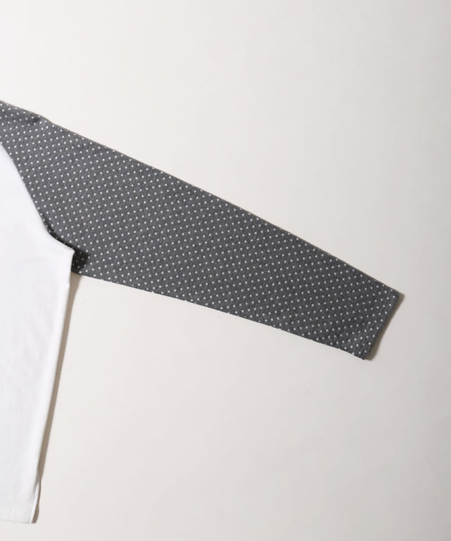 ドットラグランパッチワークロンT