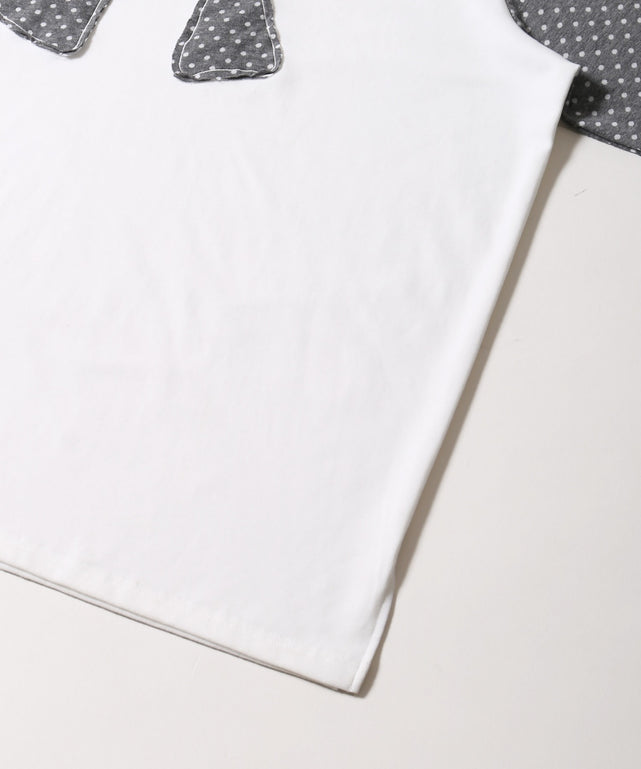 ドットラグランパッチワークロンT