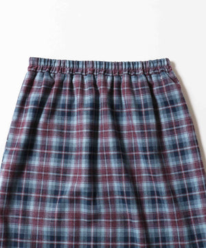ヘムフリルチェックロングスカート