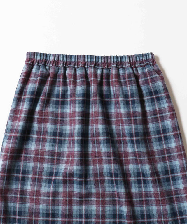 ヘムフリルチェックロングスカート