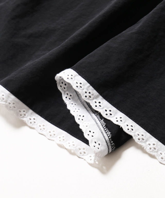 レースフリルロングワンピース