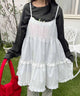 ミニティアードフリルワンピース/ホワイト モデル：157㎝ F着用