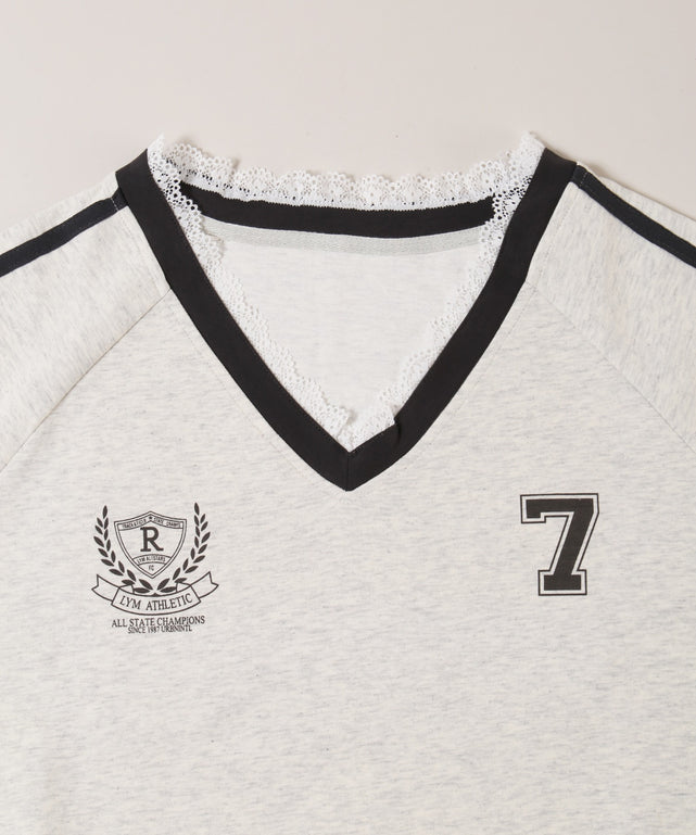 レースネックライン2ラインスウェット