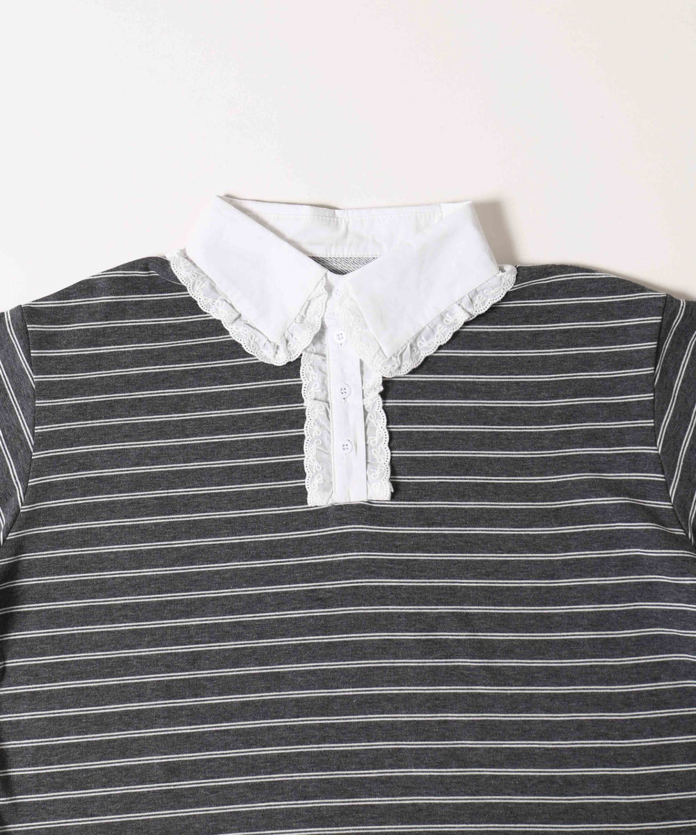 レースパイピングラガーシャツ