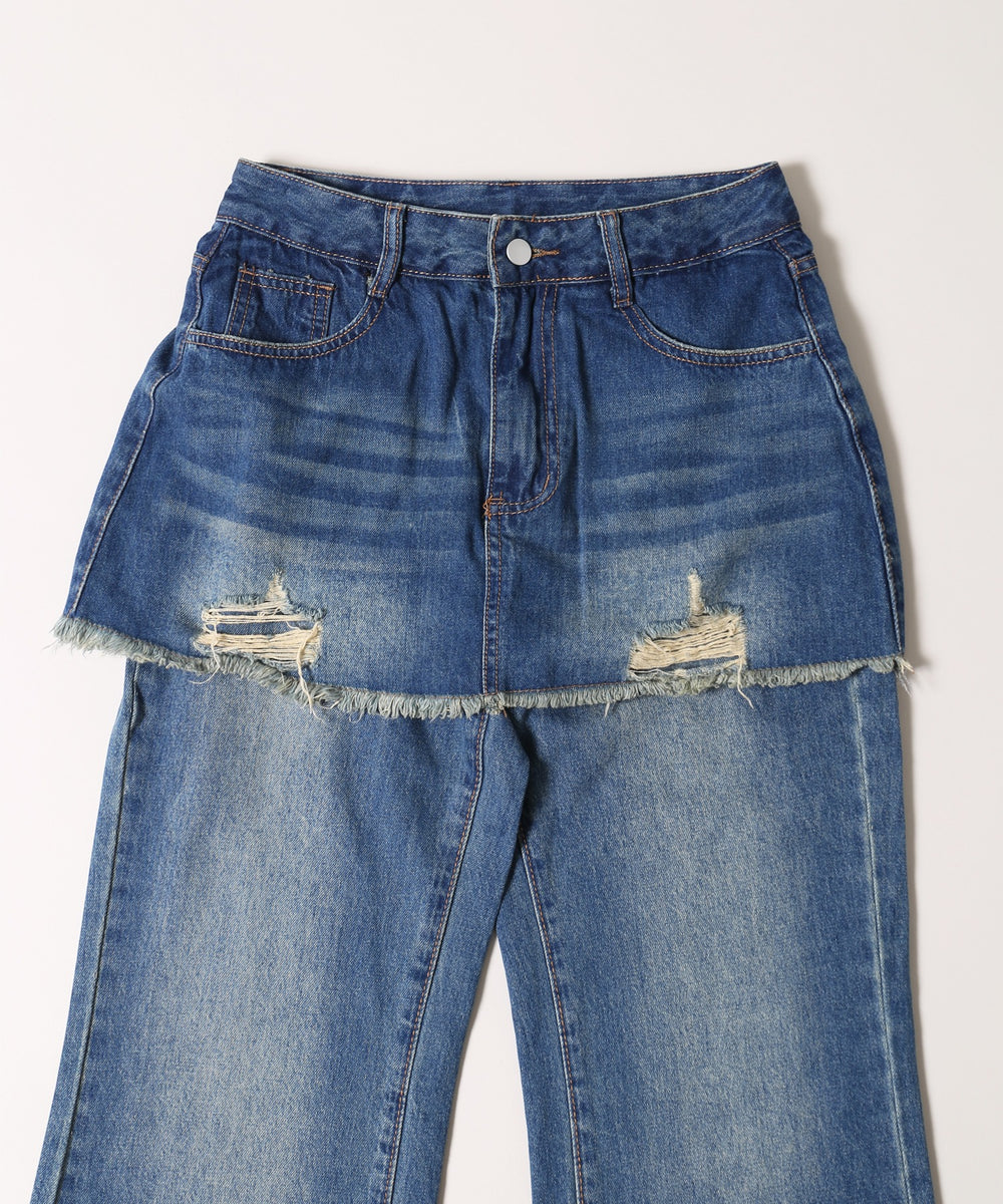 スカートドッキングデニム