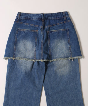 スカートドッキングデニム