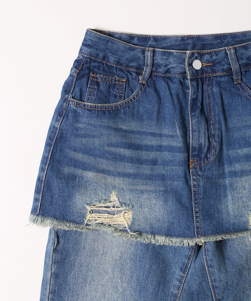 スカートドッキングデニム