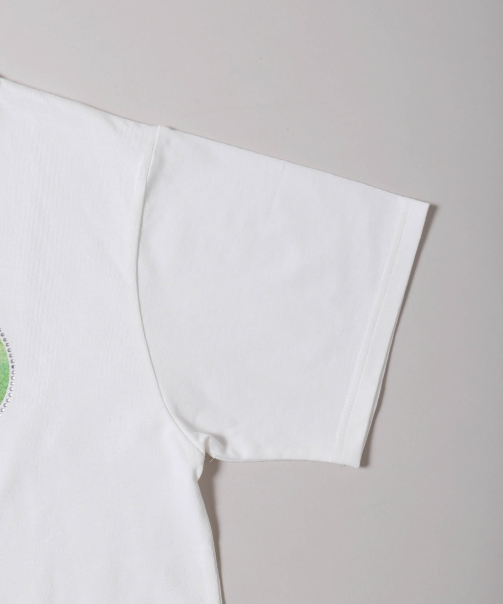 ラインストーンプリントTシャツ