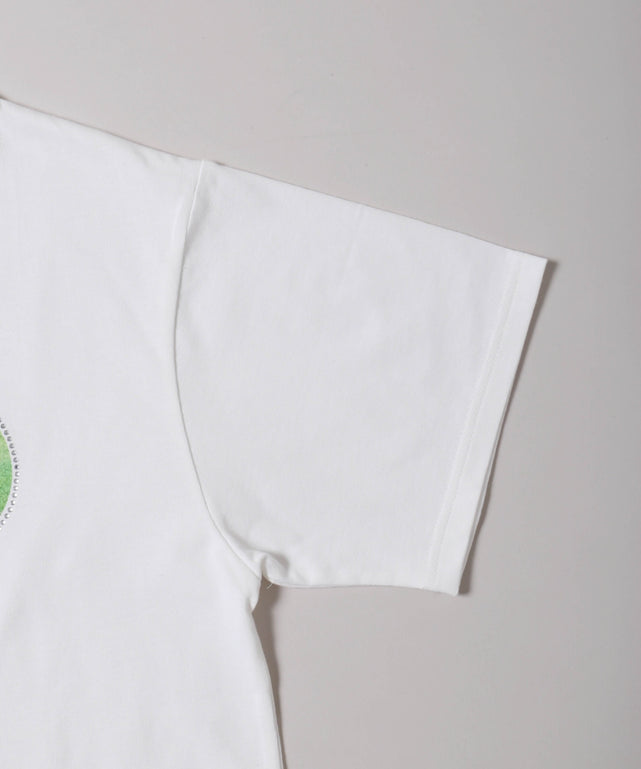 ラインストーンプリントTシャツ