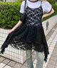 レースヘムキャミワンピース/ブラック モデル：160㎝ F着用