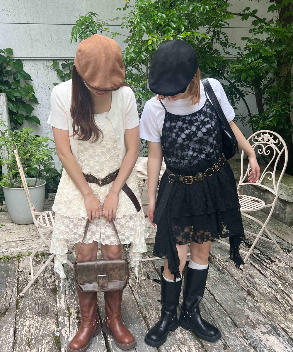 レースヘムキャミワンピース