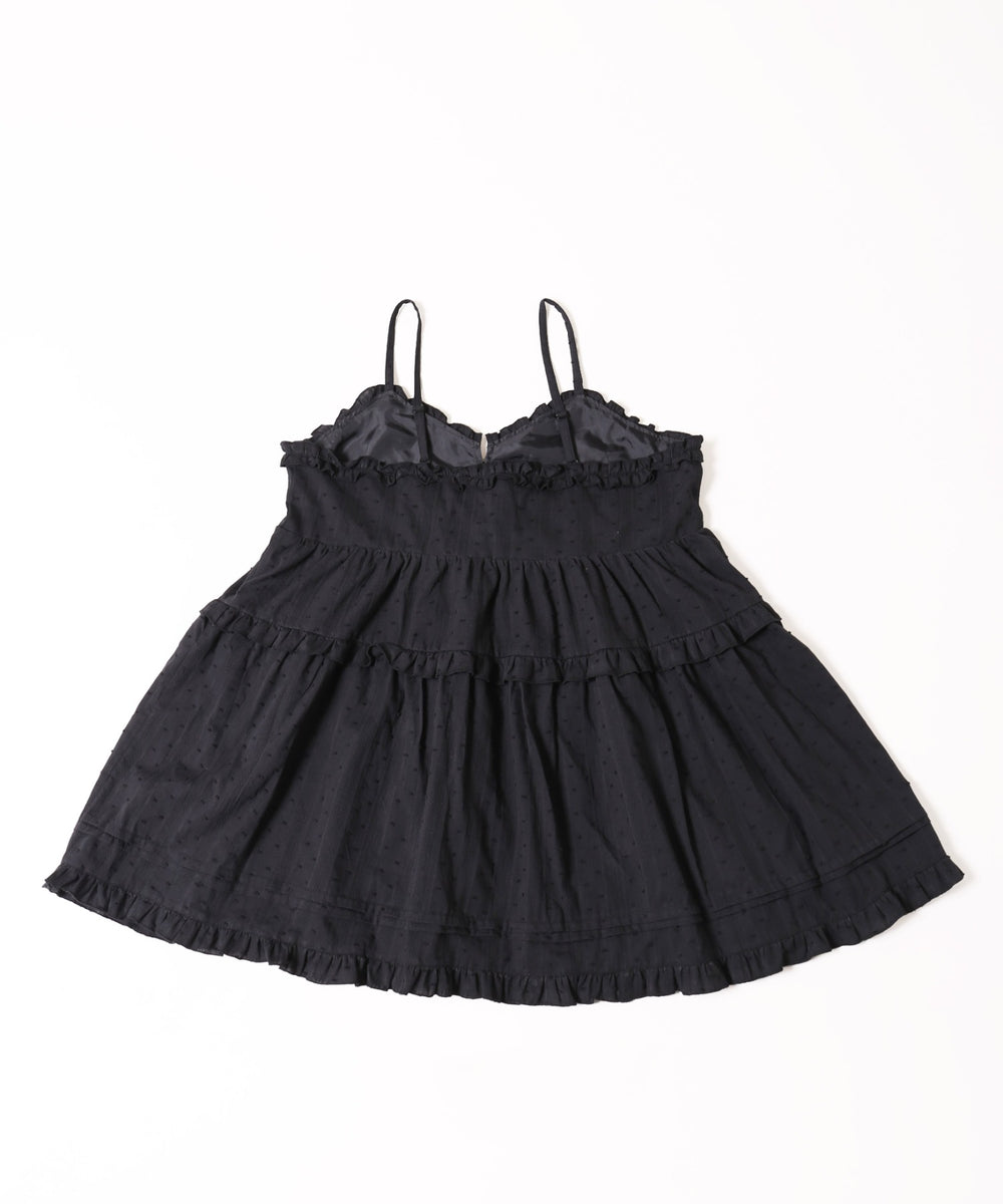 コットンレースフリルミニワンピース