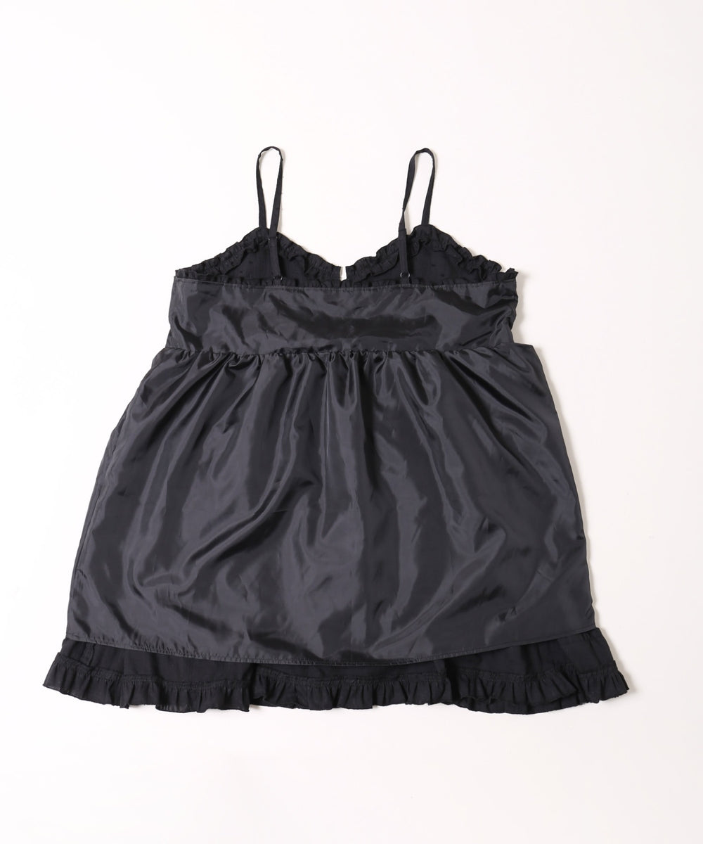 コットンレースフリルミニワンピース