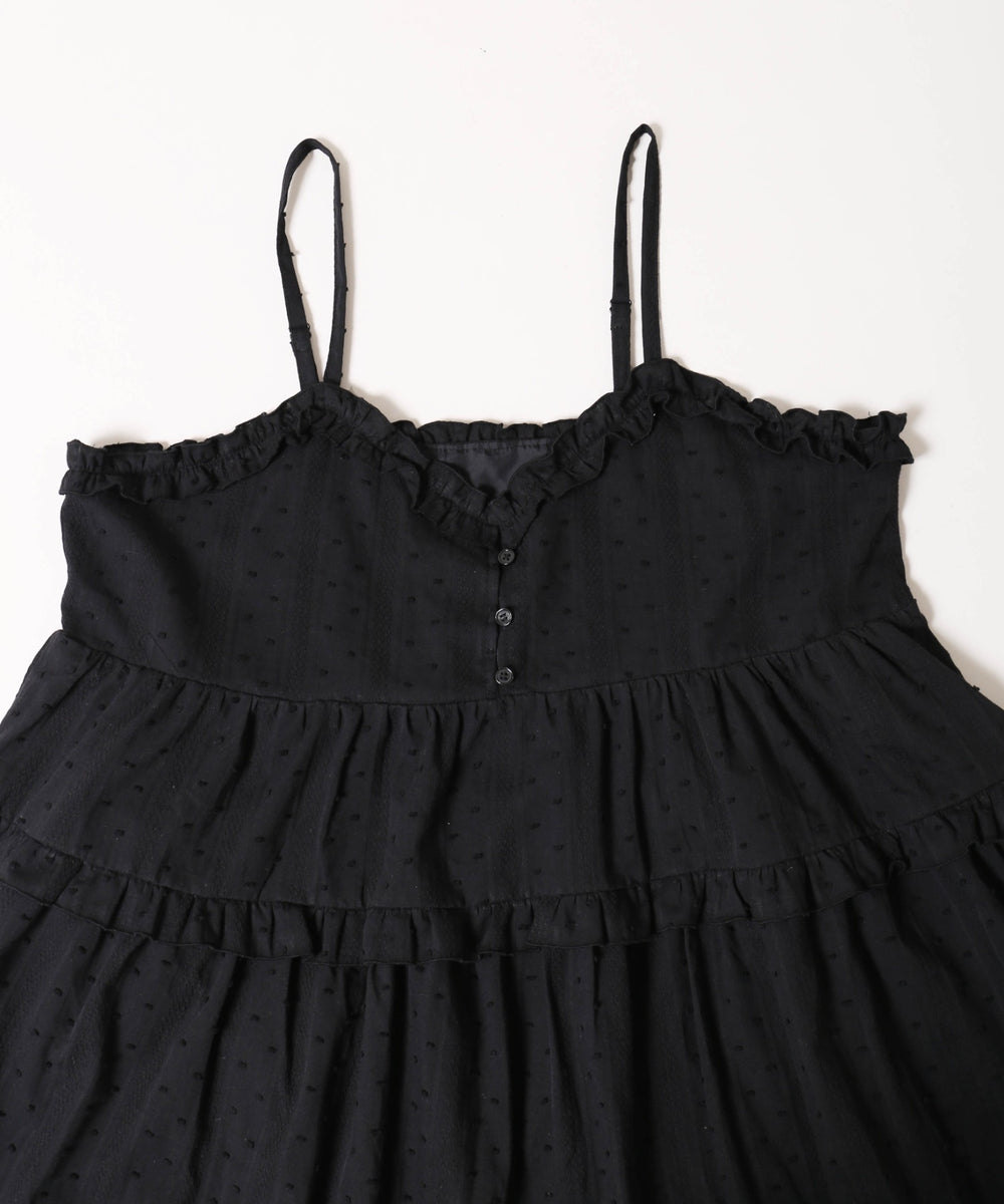 コットンレースフリルミニワンピース