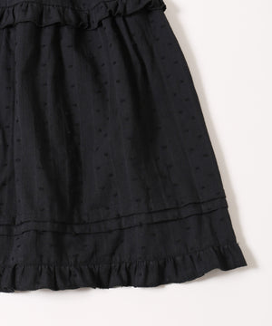 コットンレースフリルミニワンピース