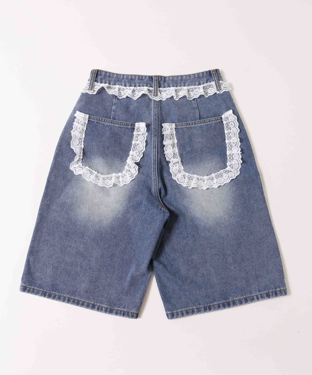 レースデザインハーフパンツ