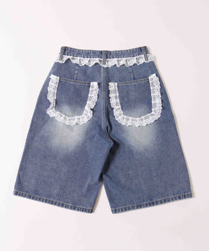 レースデザインハーフパンツ