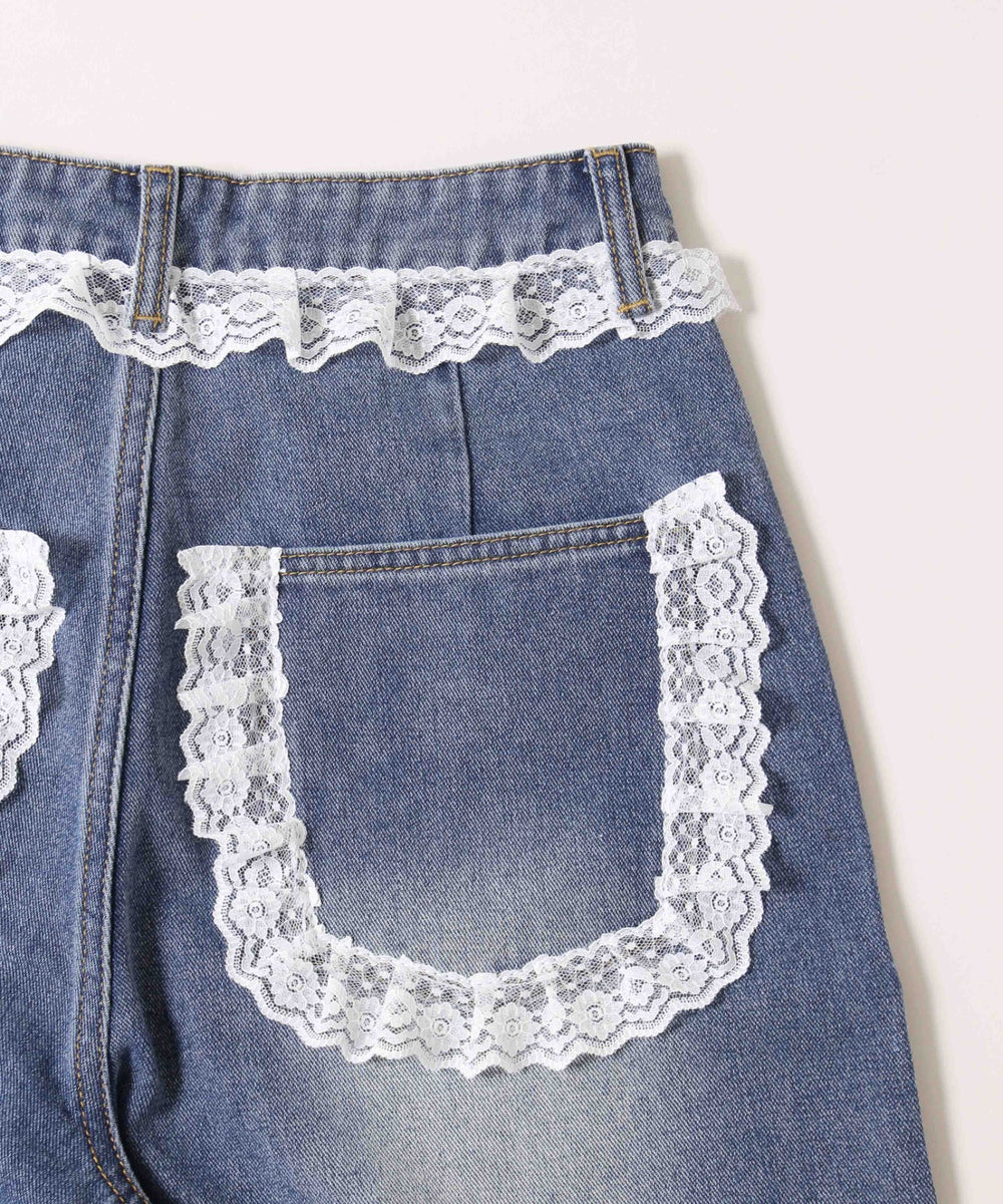 レースデザインハーフパンツ