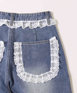 レースデザインハーフパンツ