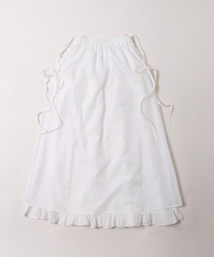 ショルダーリボンコットンレースロングスカート