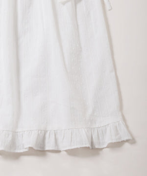 ショルダーリボンコットンレースロングスカート