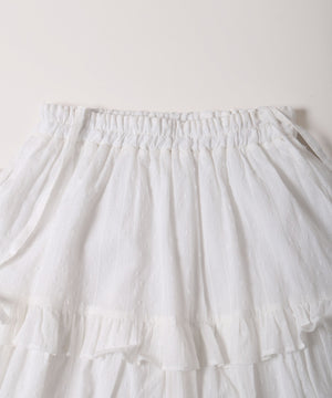 ショルダーリボンコットンレースロングスカート