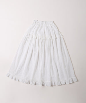 ショルダーリボンコットンレースロングスカート