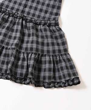 フリルキリカエチェックキャミワンピース